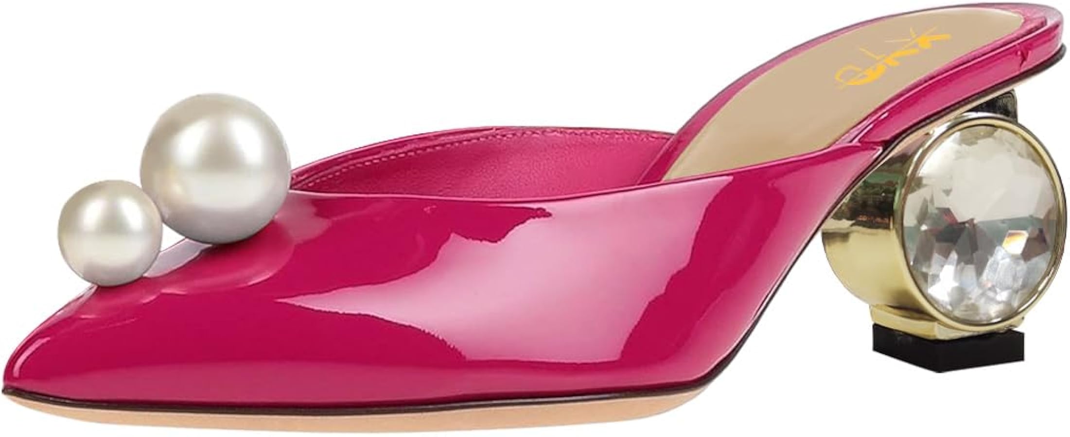 Amazon.com | XYD Women's Pointed Toe Mules with Pearls Slip On